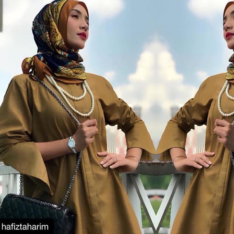 Actress, Ms. Siti Elizad in our Fancy Shirt for Syurga Yang Kedua.